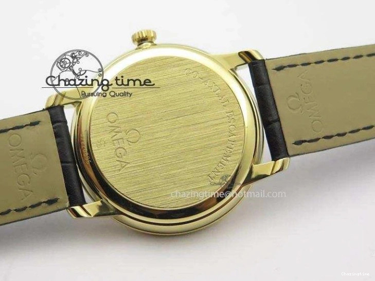 0310 Contemporary De Ville MK 1:1 Best Edition YG White Dial On Black Leather Asian Seagull T1701 (Sec@6) 8233